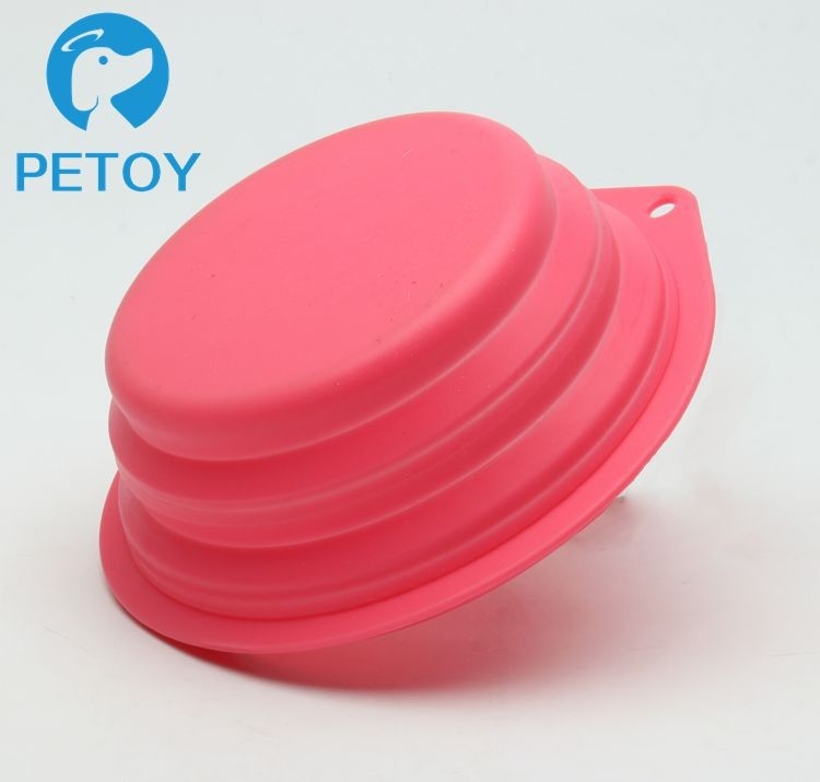 Colorful Silicone Dog Travel Water Bowl  Eco - Friendly Customized Size
